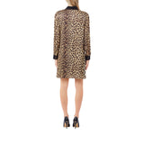 Abito donna midi a maniche lunghe animalier