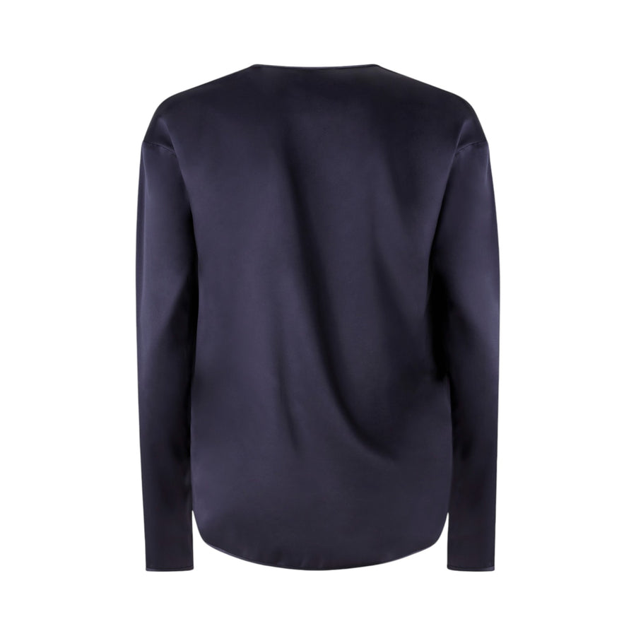 Blusa donna a maniche lunghe in satin stretch