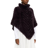 Poncho donna a collo alto con chevron