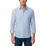 Camicia uomo di lino a maxi righe