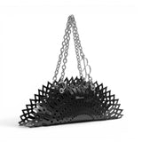 Borsa donna a spalla in pelle laser-cut