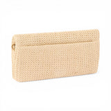 Pochette a tracolla media Love Bag Click Soft Horizontal Classic in rafia