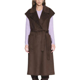 Cappotto donna in panno misto lana senza mancihe