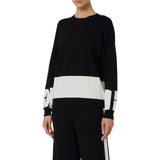 Maglia donna in viscosa con bande lucide