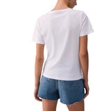 T-shirt donna con stampa e applicazioni