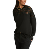 Felpa donna con pizzo