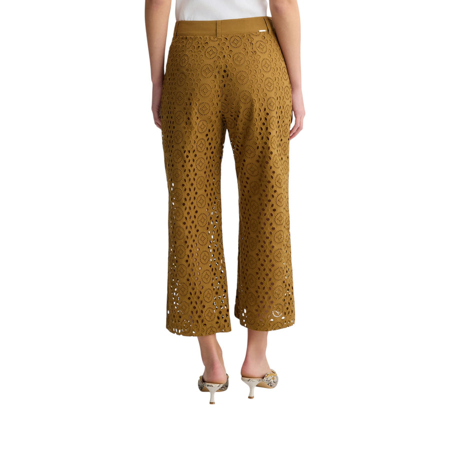 Pantaloni donna cropped con ricami