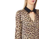 Abito  donna midi a maniche lunghe animalier