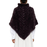 Poncho donna a collo alto con chevron