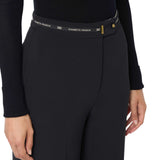 Pantaloni donna in crêpe leggero con nastro logo