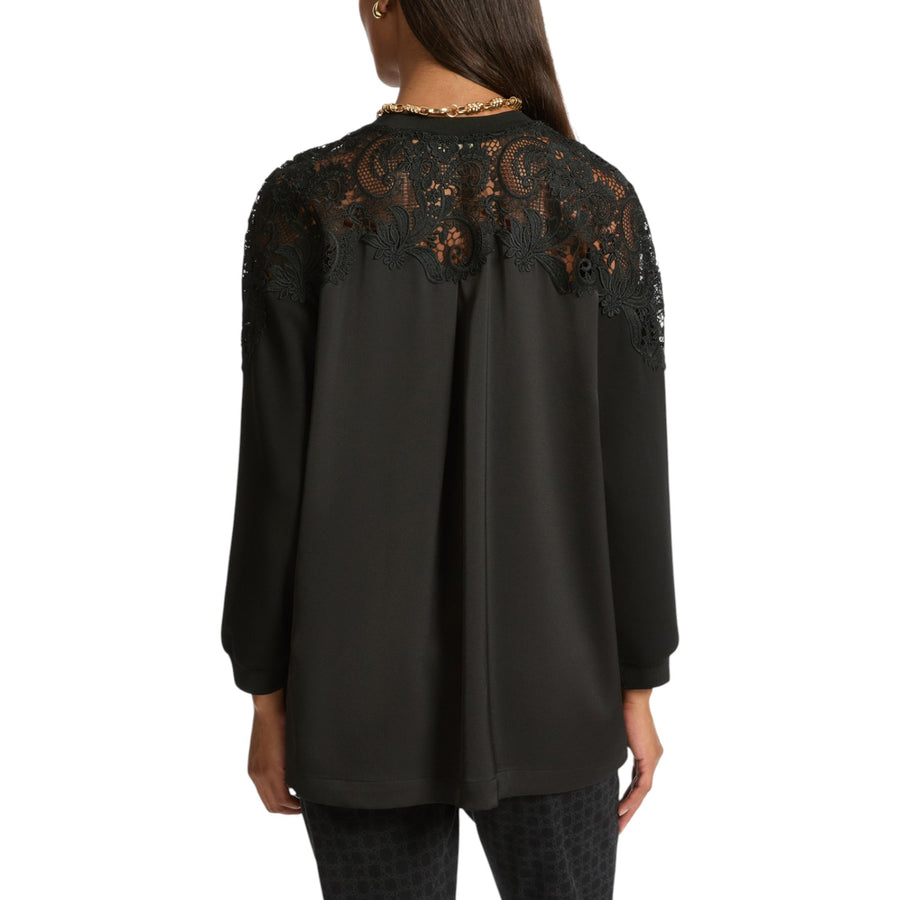 Felpa donna con pizzo