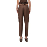 Pantaloni donna cargo in misto lino