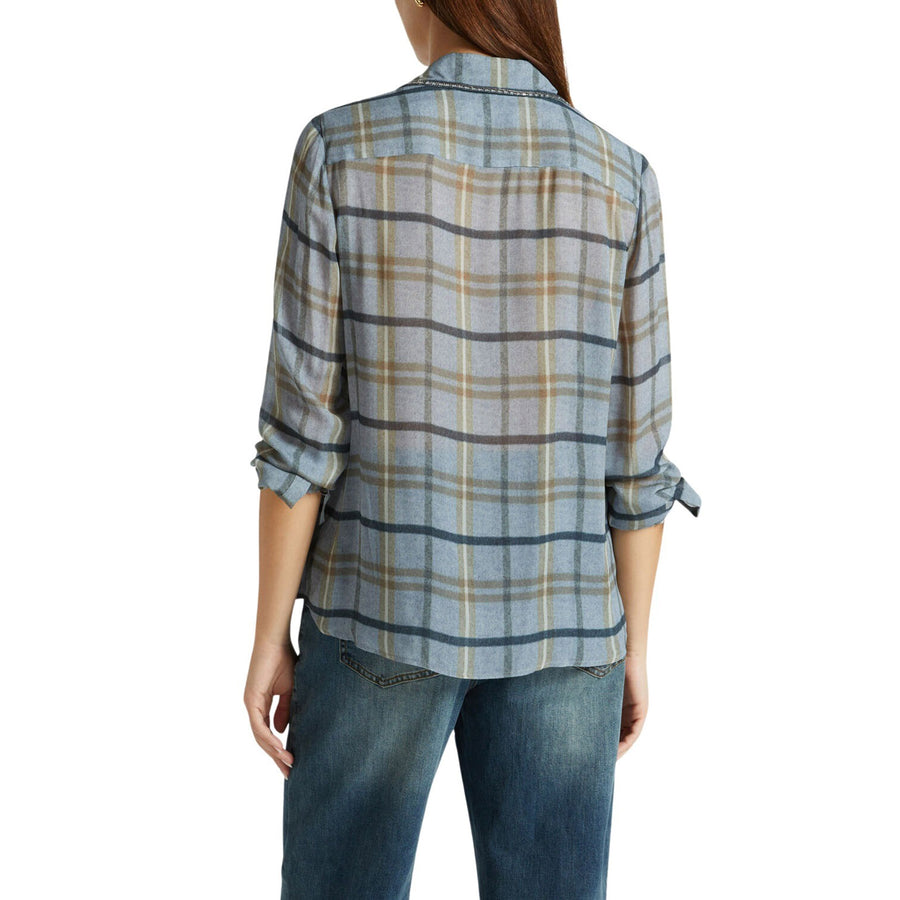 Camicia donna in georgette dalla stampa checks