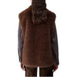 Gilet donna in pelliccia sintetica con cintura