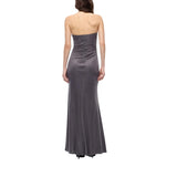 Abito donna slipdress lungo con nodo frontale