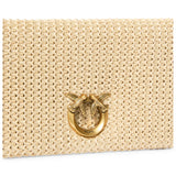 Pochette a tracolla media Love Bag Click Soft Horizontal Classic in rafia