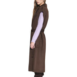 Cappotto donna in panno misto lana senza mancihe