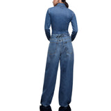 Jeans donna baggy con stringhe