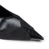 Pump donna in pelle con tacco scultura