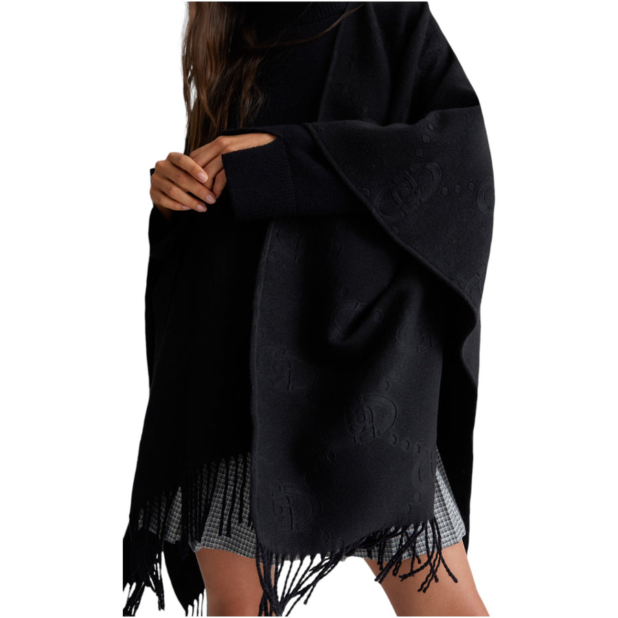 Poncho donna con logo