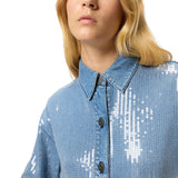 Overshirt in denim full paillettes