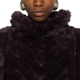 Poncho donna a collo alto con chevron