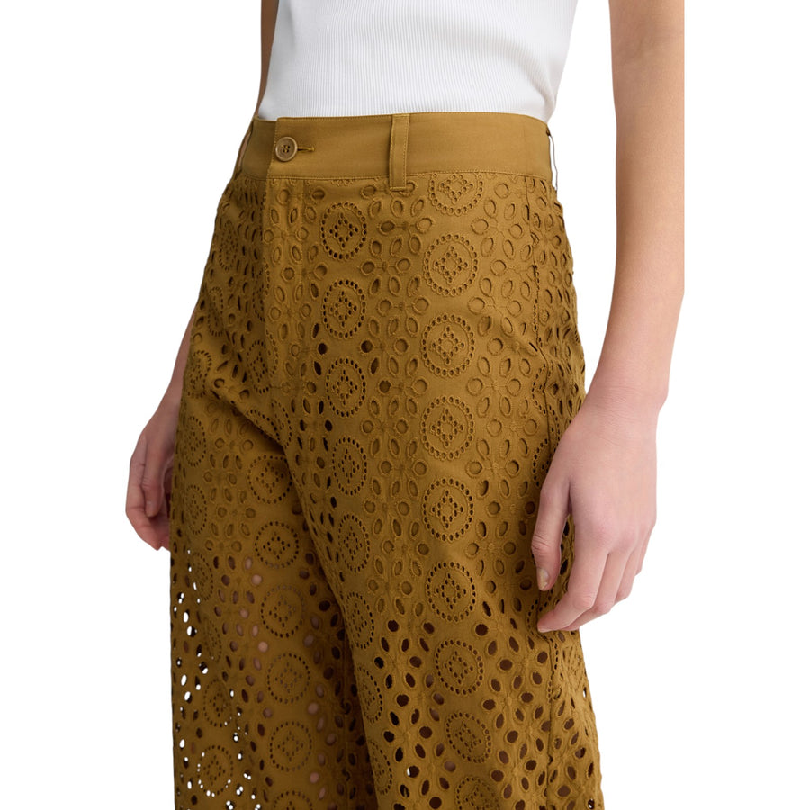 Pantaloni donna cropped con ricami