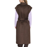 Cappotto donna in panno misto lana senza mancihe