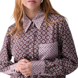 Camicia donna in twill stampato