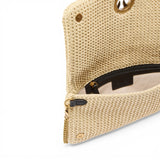 Pochette a tracolla media Love Bag Click Soft Horizontal Classic in rafia