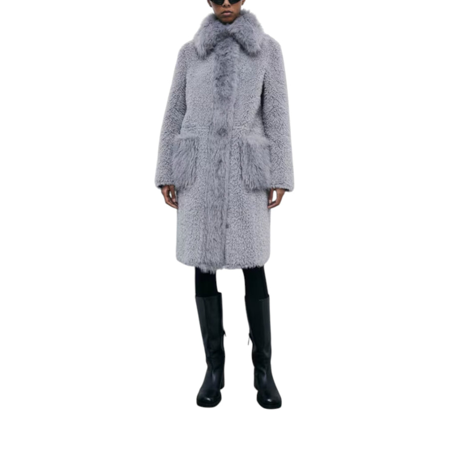 Cappotto donna fluffy reversibile