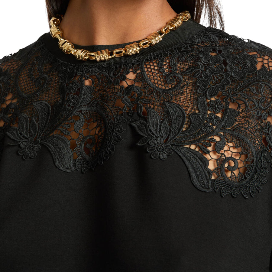 Felpa donna con pizzo