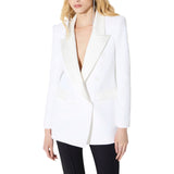 Giacca donna in doppio crêpe stretch e raso