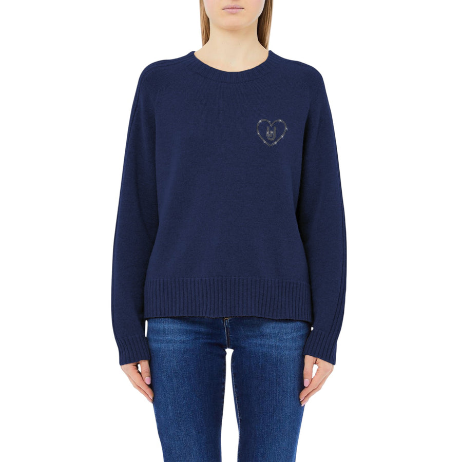 Maglia donna in misto lana con intarsi