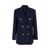 Blazer donna doppiopetto in lana con bottoni dorati