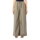 Pantaloni donna flare in ecopelle