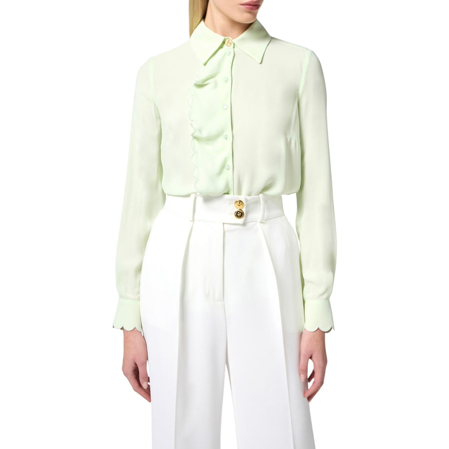 Camicia donna in viscosa con smerlo ricamato