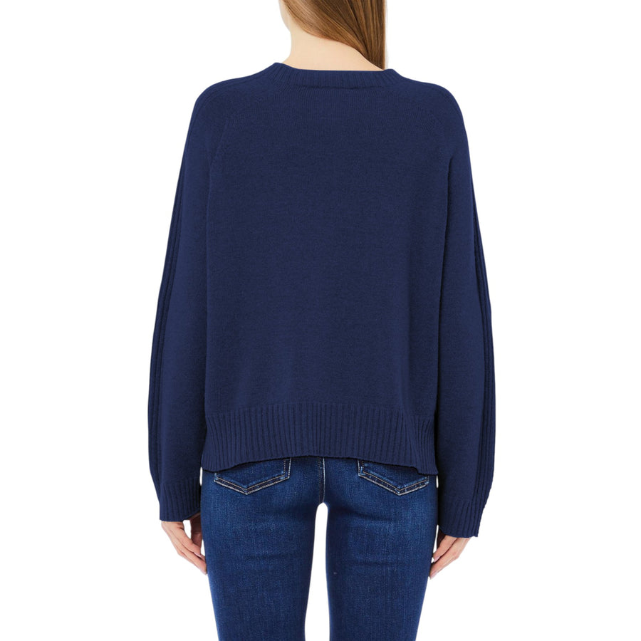 Maglia donna in misto lana con intarsi