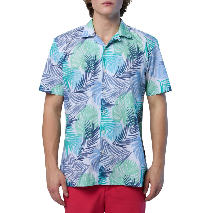 Camicia uomo con stampa tropicale