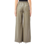 Pantaloni donna flare in ecopelle