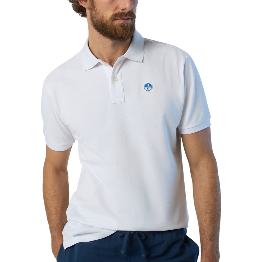 Polo uomo con patch logo