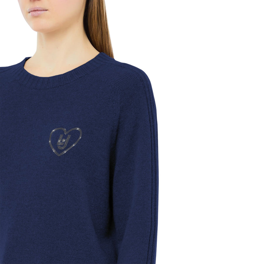 Maglia donna in misto lana con intarsi