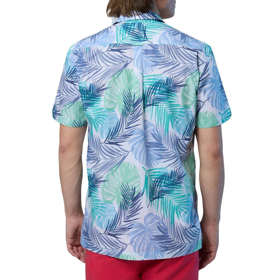 Camicia uomo con stampa tropicale