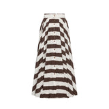 Gonna donna lunga a righe in cotone stretch