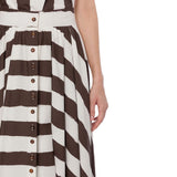 Gonna donna lunga a righe in cotone stretch