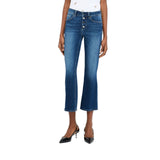 Jeans donna flare con bottoni gioiello