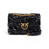 Borsa donna a tracolla Mini Love Bag Puff in pelle new shiny trapuntata
