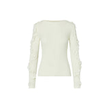 Maglia donna in lana con rouches
