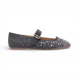 Ballerine donna in denim con strass