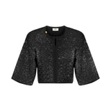 Top donna in maglia con paillettes